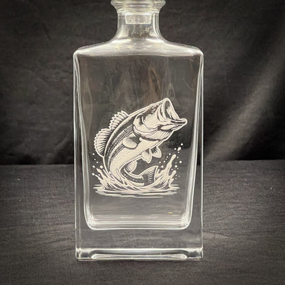 Large Mouth Bass - 810 ml Rectangle Whiskey Decanter