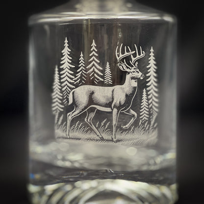 Deer in a Forest - 850ml Round Whiskey Decanter