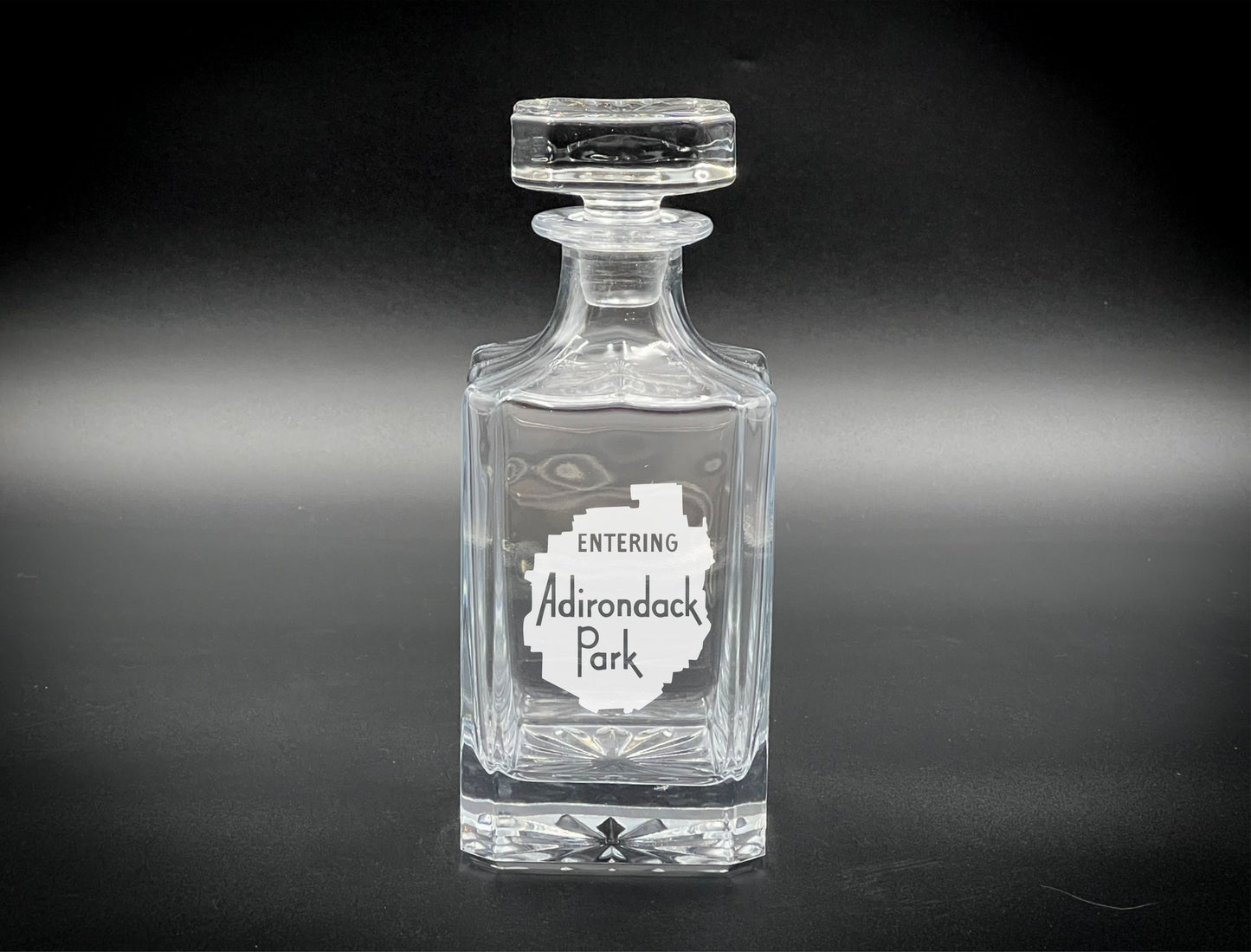 Entering the Adirondack Park Sign - 750ml Whiskey Decanter