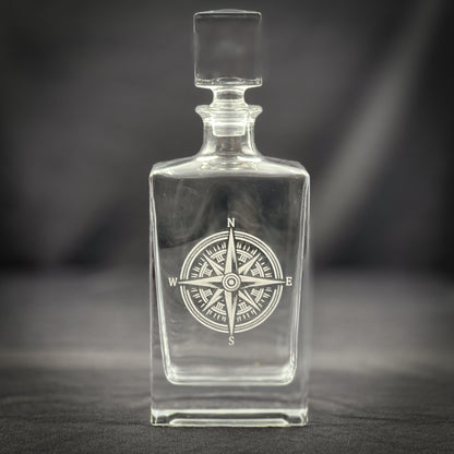 Compass - 810 ml Rectangle Whiskey Decanter