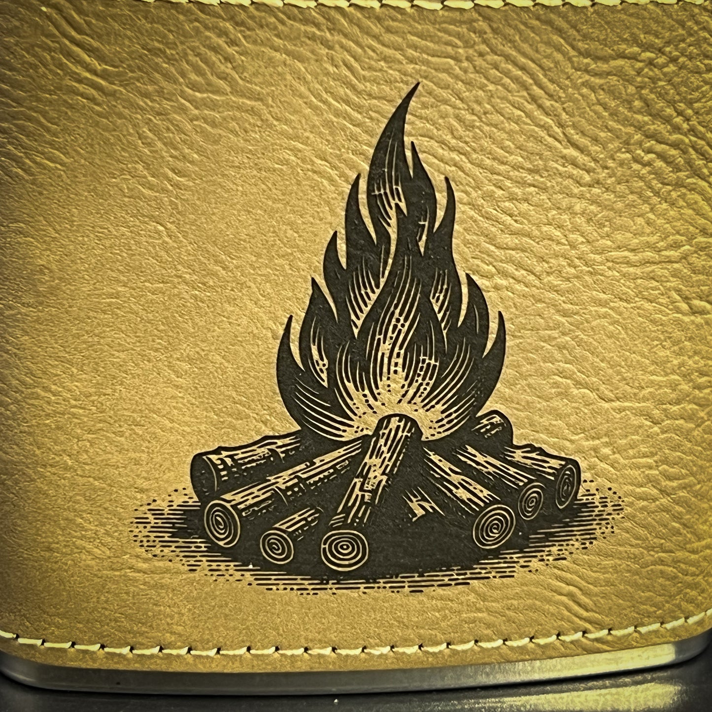 Campfire - 6 oz Leatherette Wrapped Flask