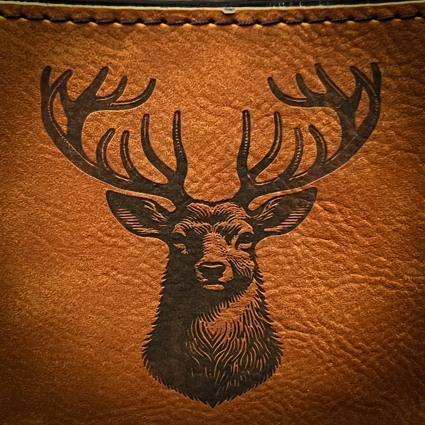 Deer - 6 oz Leatherette Wrapped Flask