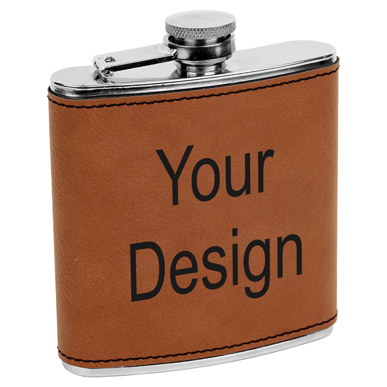 Get a Quote - 6 oz Leatherette Wrapped Flask