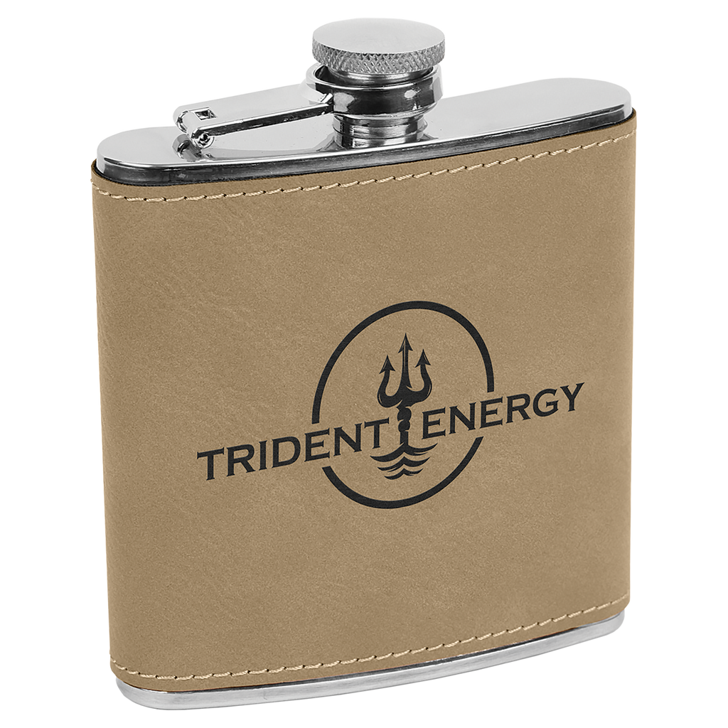 Get a Quote - 6 oz Leatherette Wrapped Flask