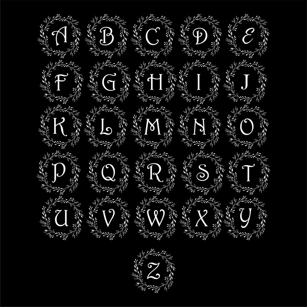 Floral Letter Custom 19 oz Stemmed Wine Glass