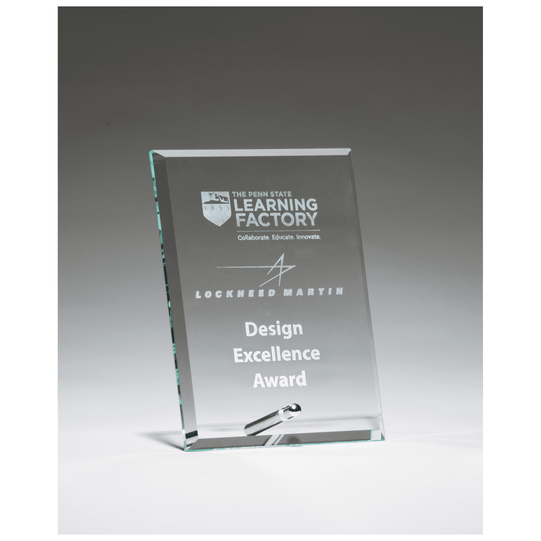 Clear Glass Award with Silver 4" x 6" Plated Easel Post