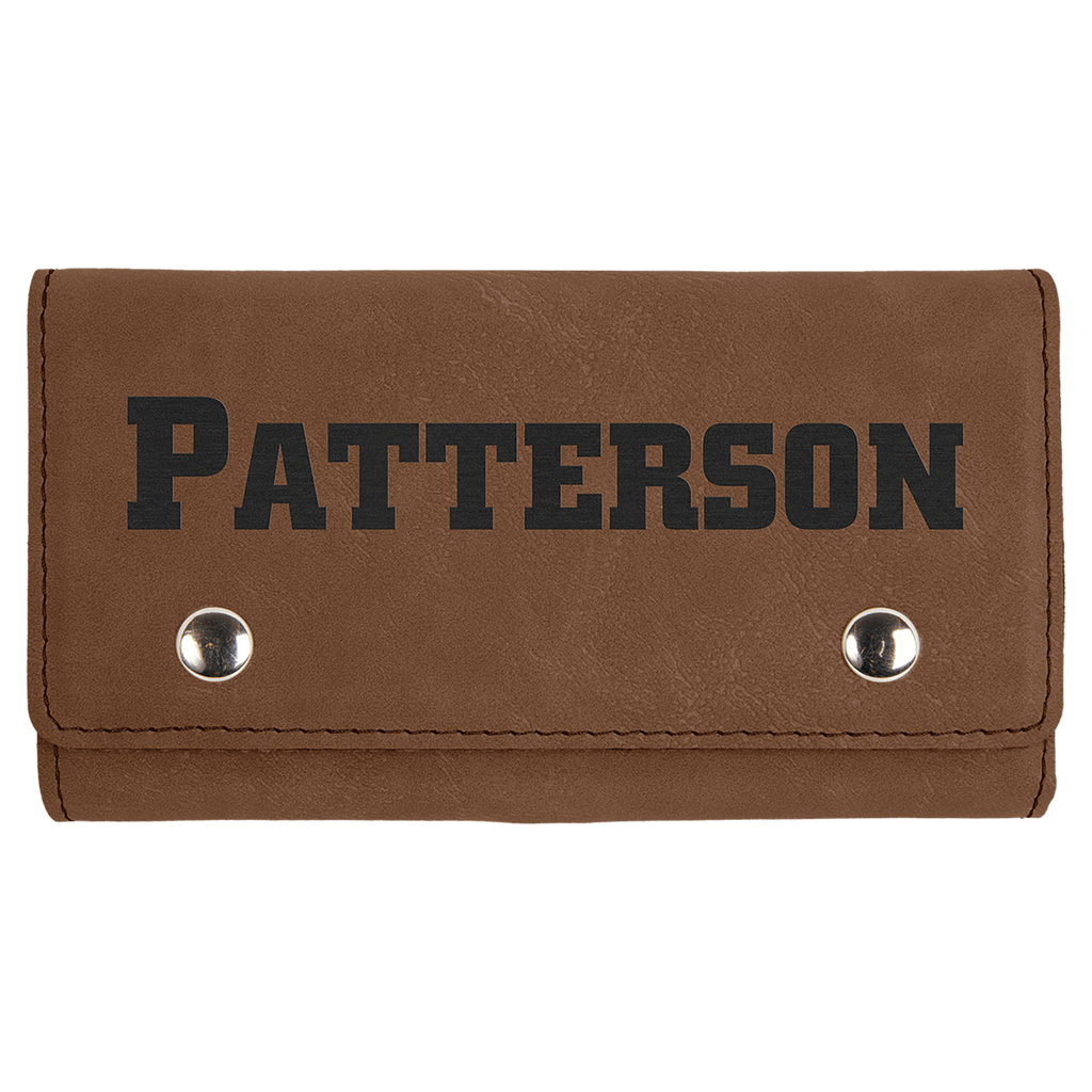 Dark Brown Laserable Leatherette Card & Dice Set