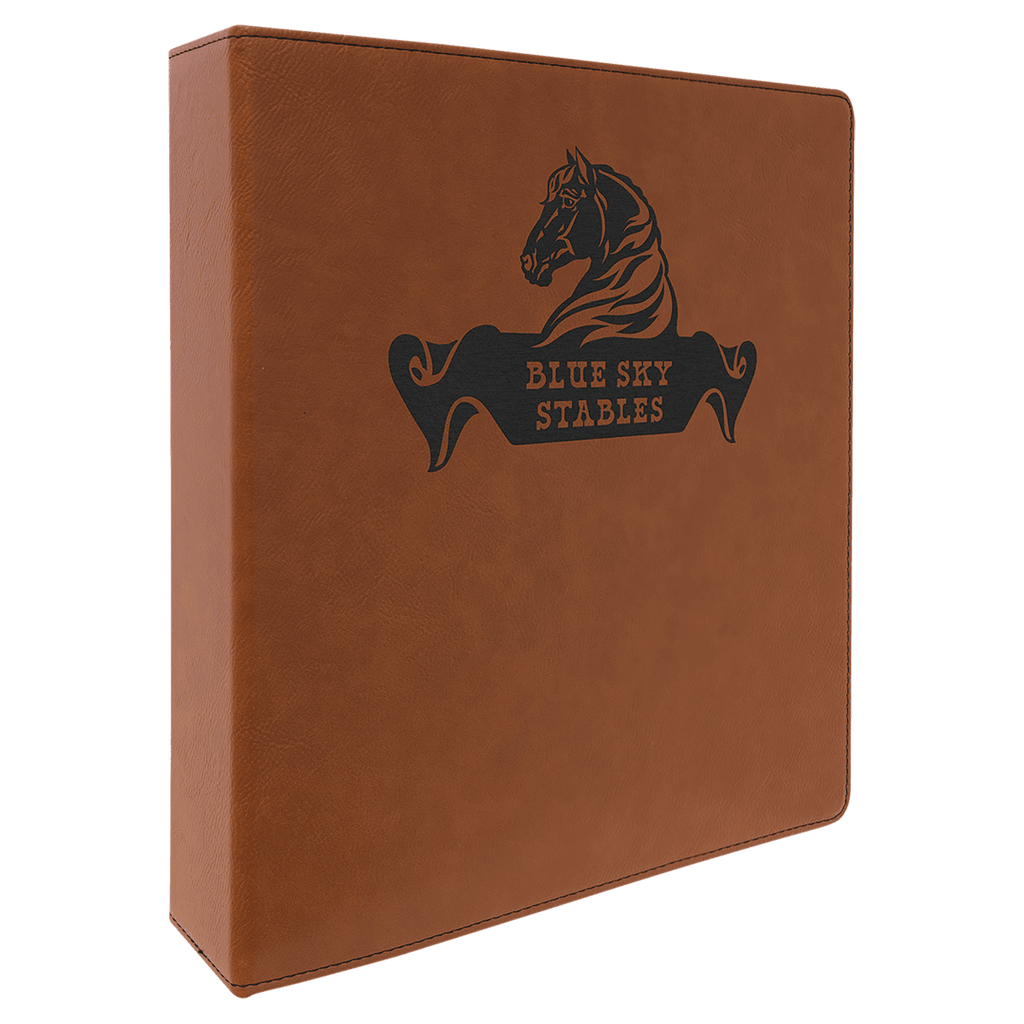 Rawhide 2 10 1/2" x 11 1/2" Laserable Leatherette 3 Ring Binder with 1" Slant D Rings