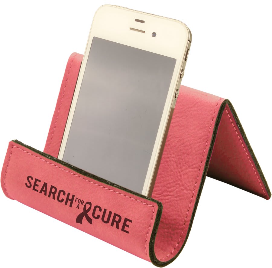 Pink 3 1/2" x 2 1/2" Laserable Leatherette Holder Easel
