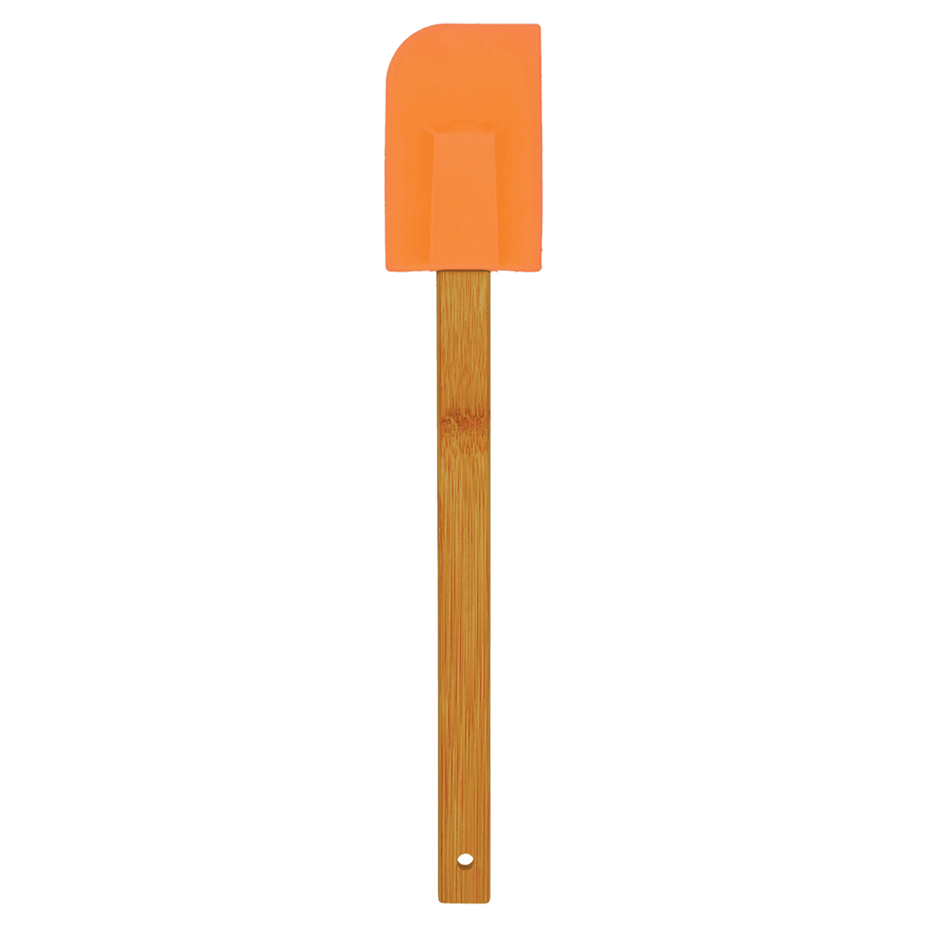 Orange Silicone Spatula with Bamboo 11 3/4" Handle