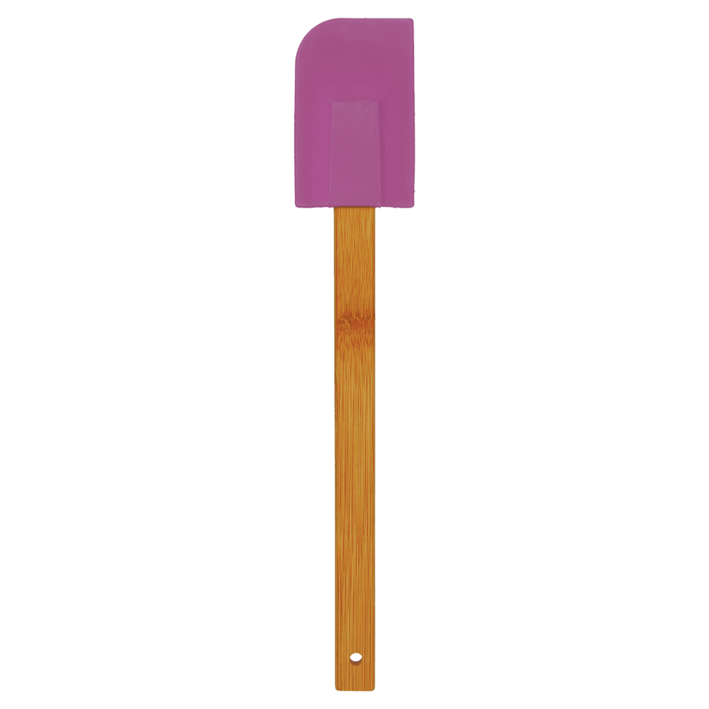 Purple Silicone Spatula with Bamboo 11 3/4" Handle