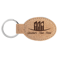 3" x 1 3/4" Cork Oval Keychain