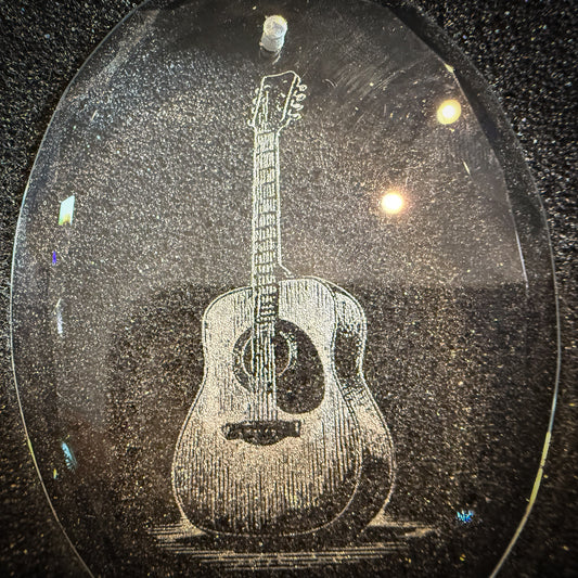 Acoustic Guitar Glass Ornament