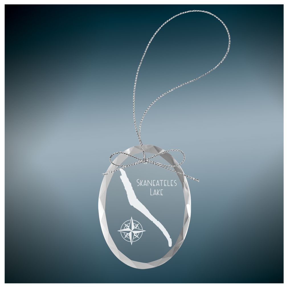 Skaneateles Lake New York Round Clear Glass Ornament