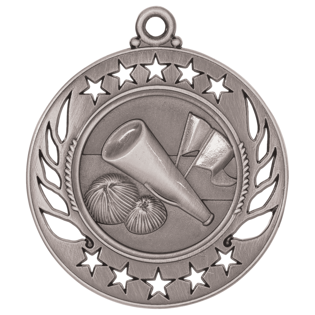 Antique Silver 2 1/4" Cheer Galaxy Medal