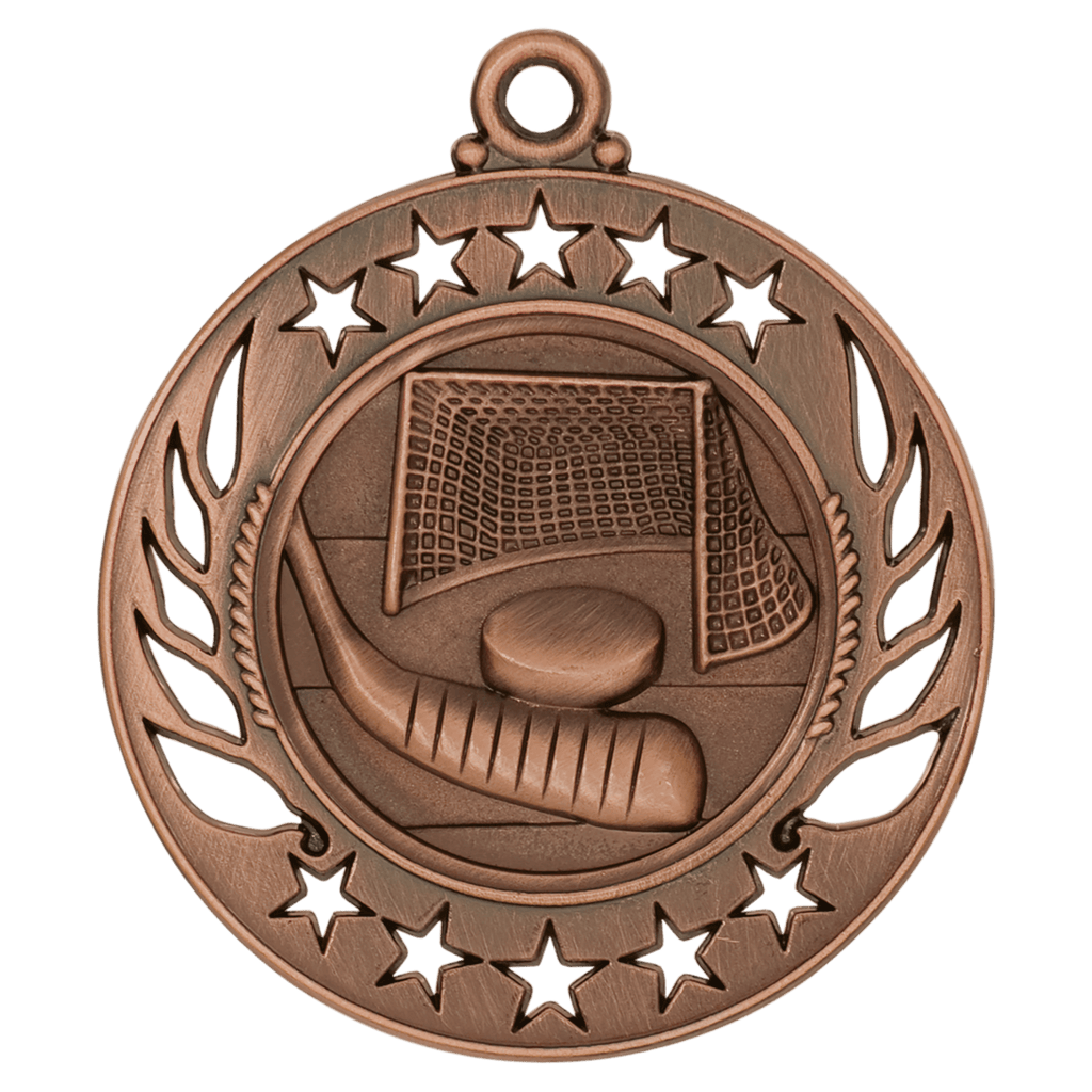 Antique Bronze 2 1/4" Hockey Galaxy Medal