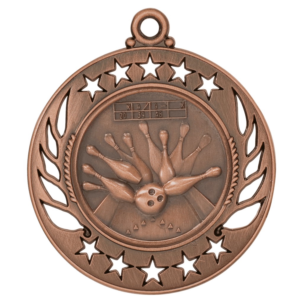 Antique Bronze 2 1/4" Bowling Galaxy Medal