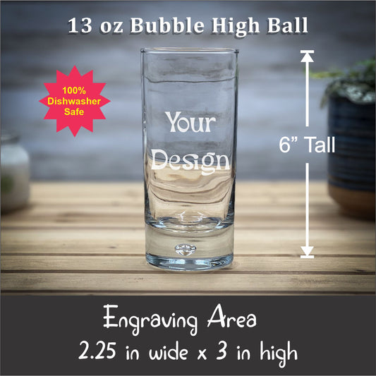 Get A Quote 13 oz Bubble High Ball Glass