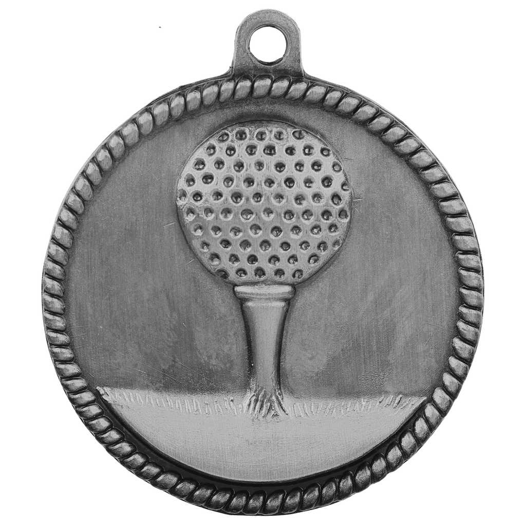 Antique Silver 2" Golf High Relief Medal