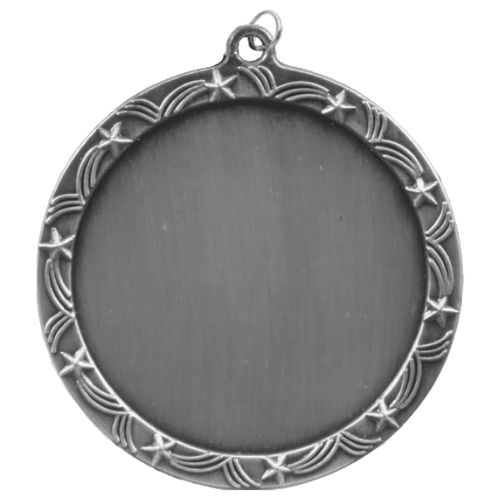 Antique Silver 2 1/2" Stars 2" Insert Holder Medal