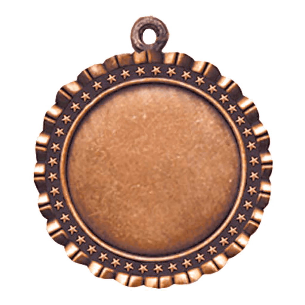 Antique Bronze 2 5/8" Star 2" Insert Holder Medal