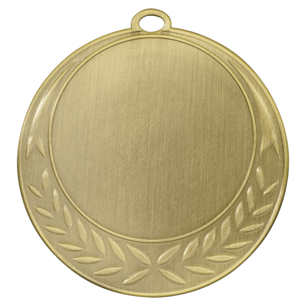 Antique Gold 2 3/4" Half Wreath 2" Insert Holder Medal