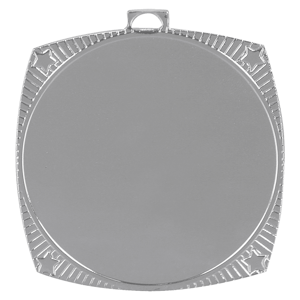 Bright Silver 2 1/8" Square Star 2" Insert Holder Medal