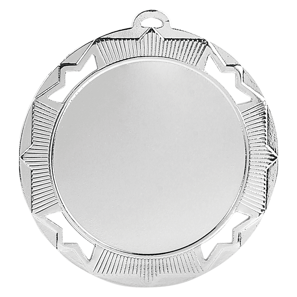 Bright Silver 2 3/4" Crown 2" Insert Holder Medal