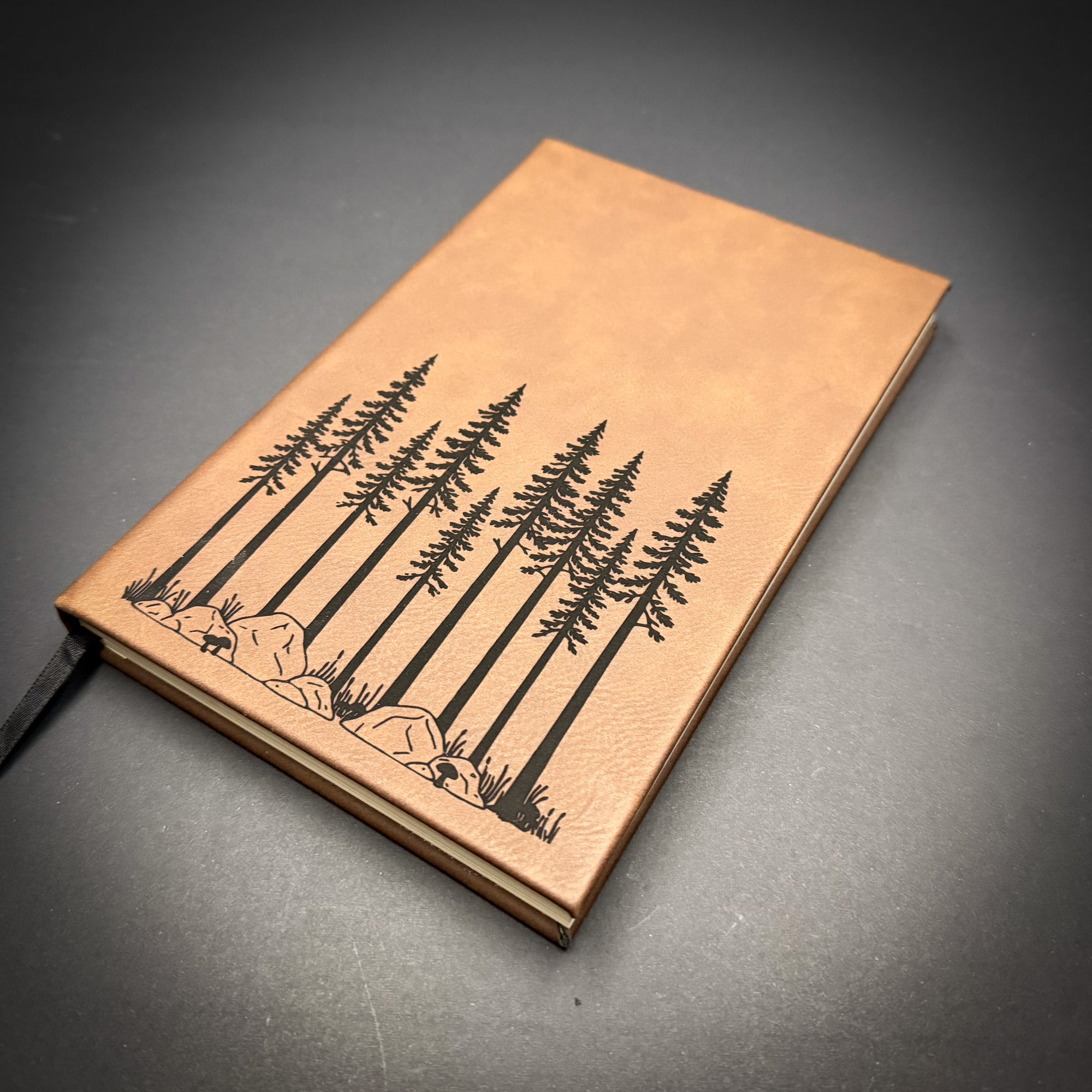 Pine Trees 5 1/4" x 8 1/4" Leatherette Journal with Lined Notepad