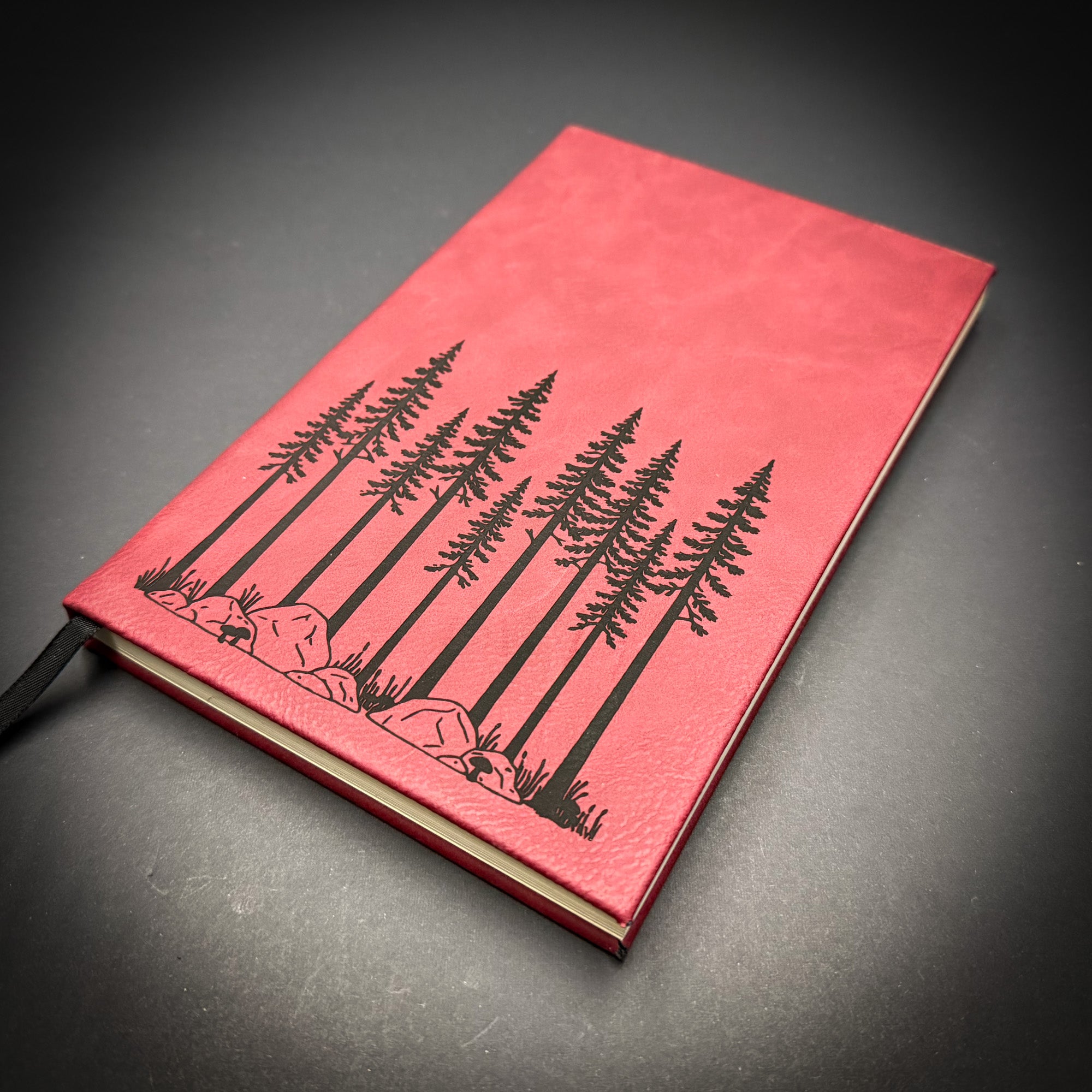 Pine Trees 5 1/4" x 8 1/4" Leatherette Journal with Lined Notepad