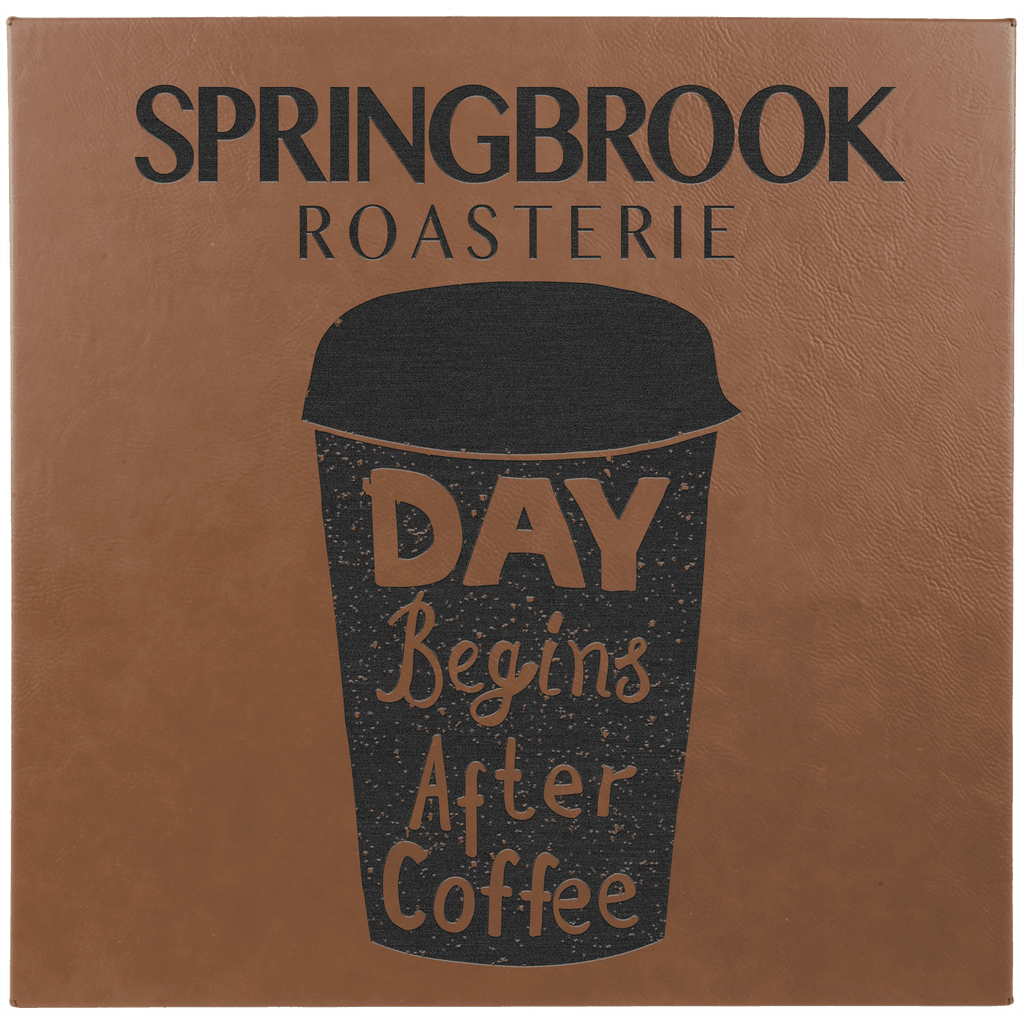 Dark Brown 14" x 14" Laserable Leatherette Wall Decor with Sawtooth Hanger