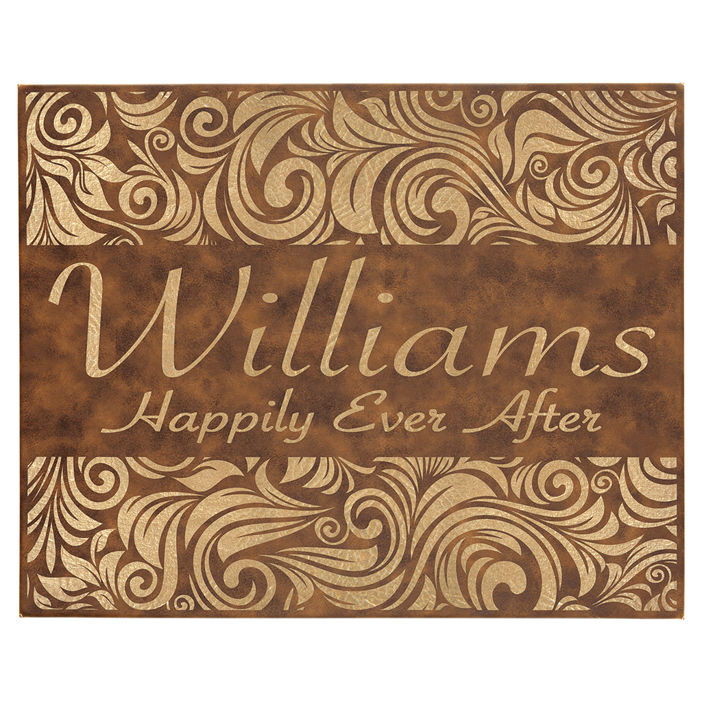Rustic/Gold 16" x 20" Laserable Leatherette Wall Decor with Sawtooth Hanger