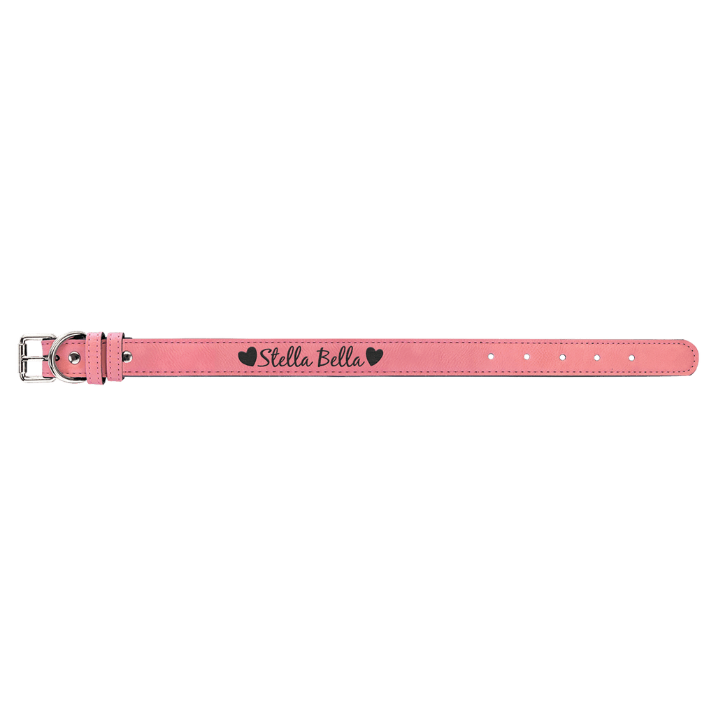 Pink Medium 19" x 1" Laserable Leatherette Dog Collar