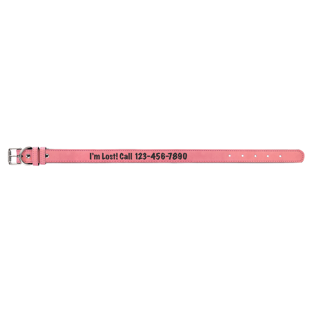 Pink Large 23" x 1" Laserable Leatherette Dog Collar