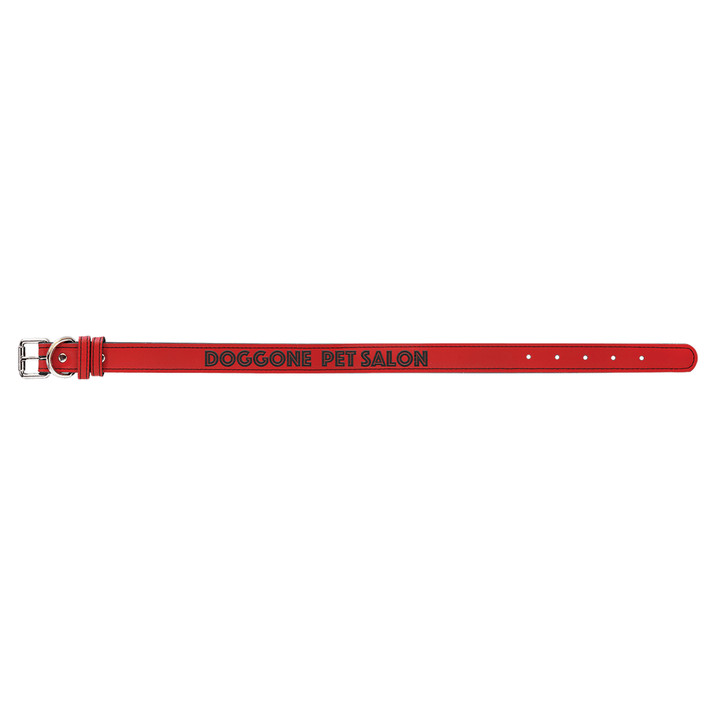 Red Large 23" x 1" Laserable Leatherette Dog Collar