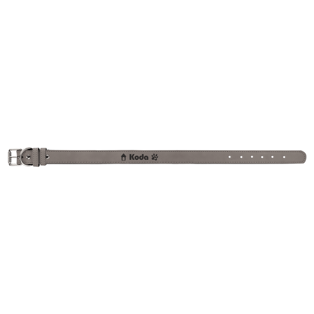 Gray Extra Large 27" x 1 1/4" Laserable Leatherette Dog Collar
