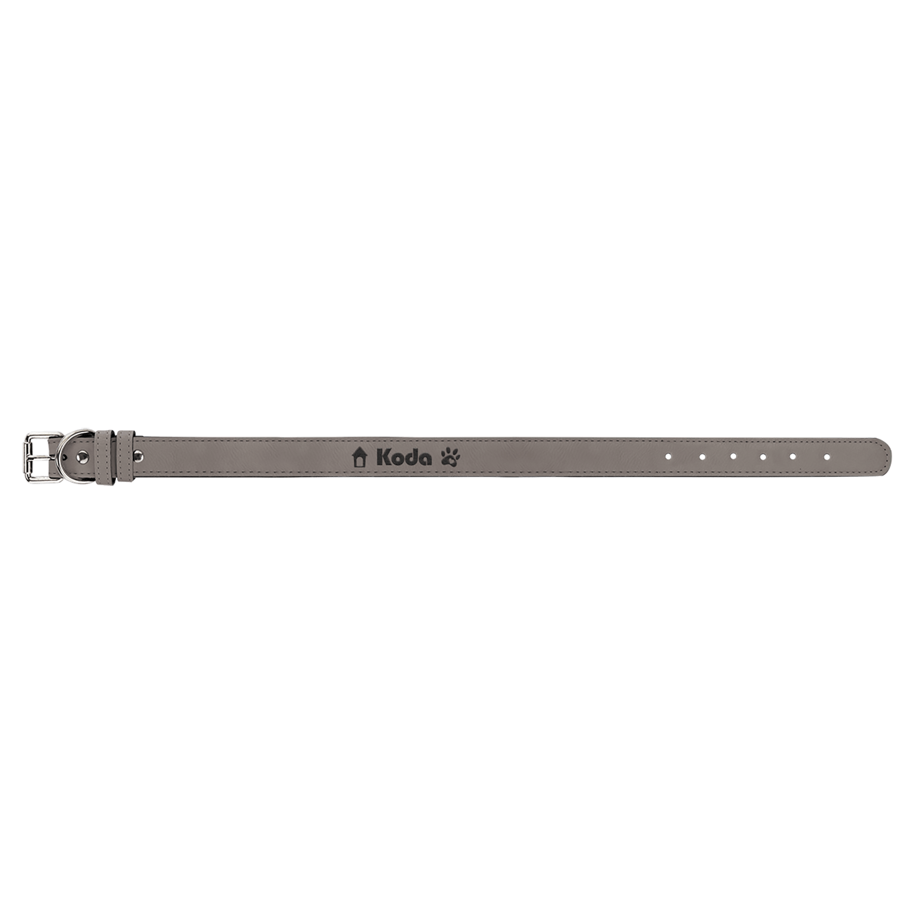 Gray Extra Large 27" x 1 1/4" Laserable Leatherette Dog Collar