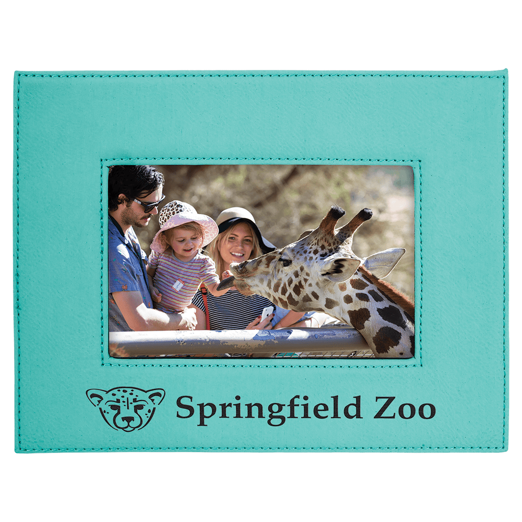 Teal 4" x 6" Laserable Leatherette Photo Frame
