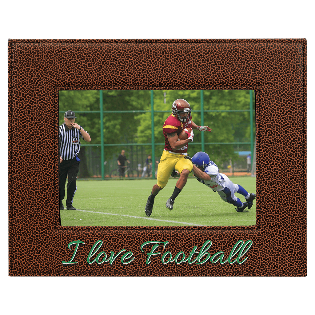 Football 5" x 7" Laserable Leatherette Photo Frame