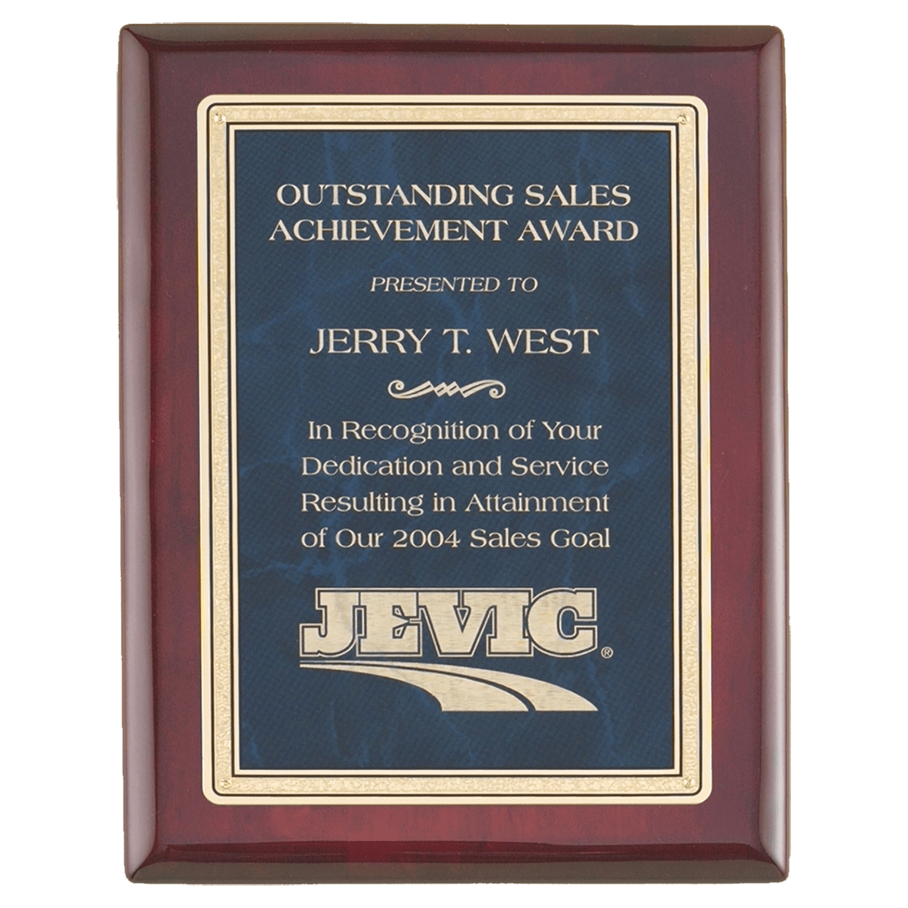Rosewood Piano Finish Plaque with Sapphire Marble/Gold 8" x 10" Florentine Design LaserFX Plate