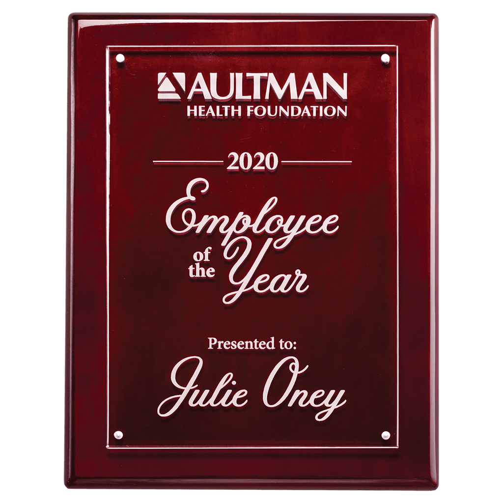 Rosewood 9x12 High Gloss Plaque with Acrylic Engraving Plate
