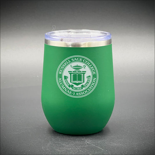 Russell Sage Alumnae/i seal  - 12 oz Insulated Stemless Wine Tumbler