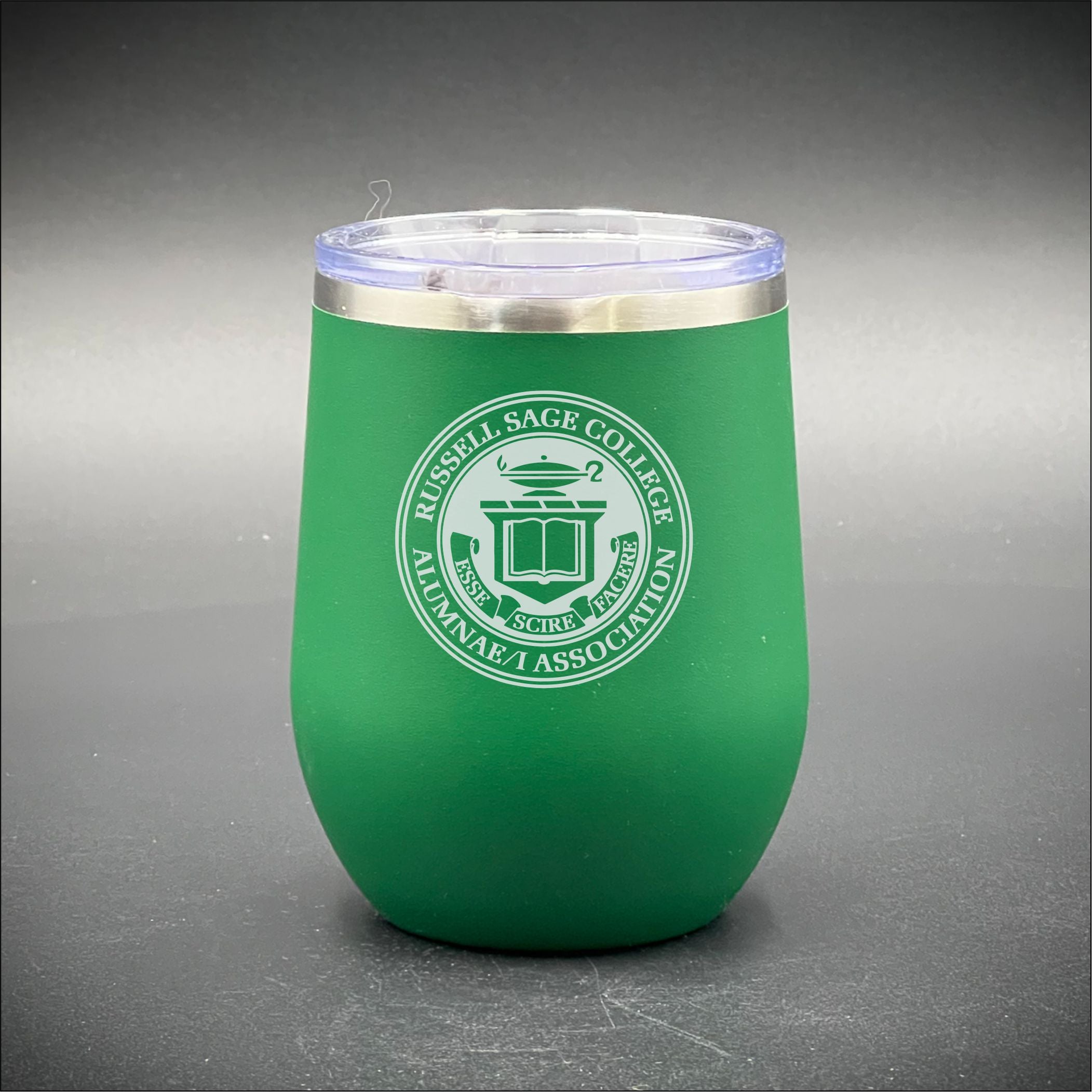 Russell Sage Alumnae/i seal  - 12 oz Insulated Stemless Wine Tumbler
