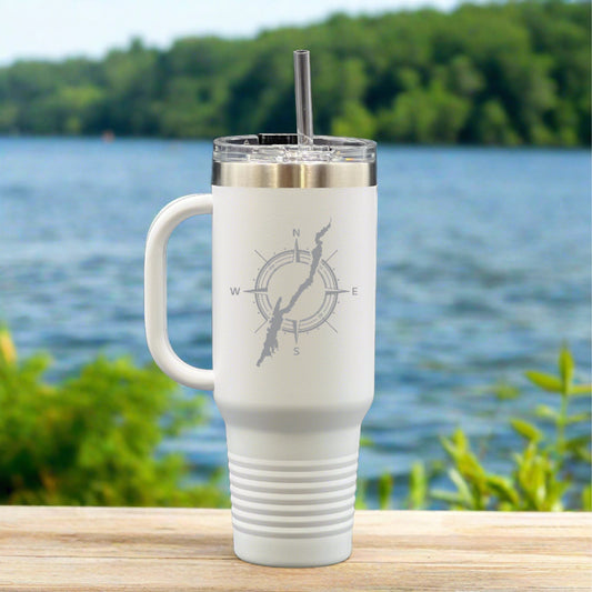 Lake George with Compass 40 oz travel tumbler