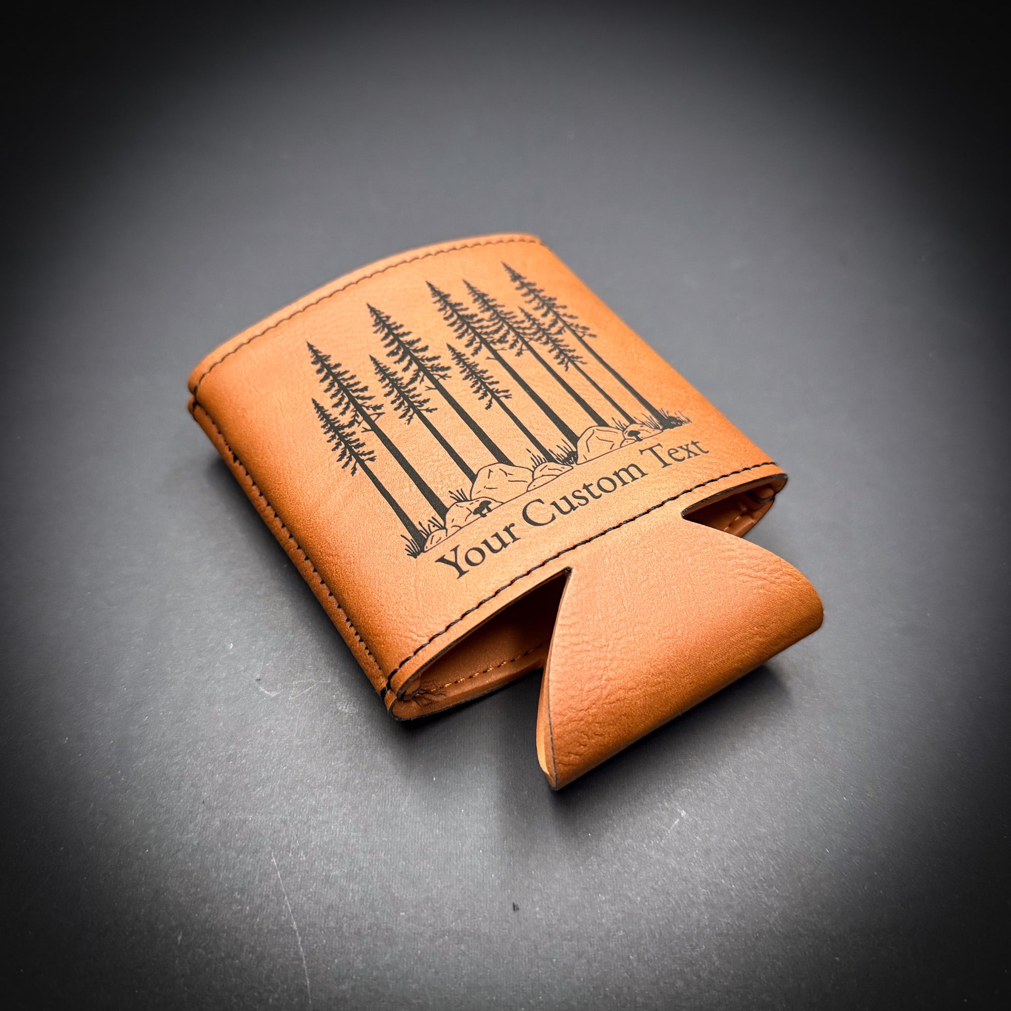 Pine Trees 3 3/4" Leatherette Beverage Holder
