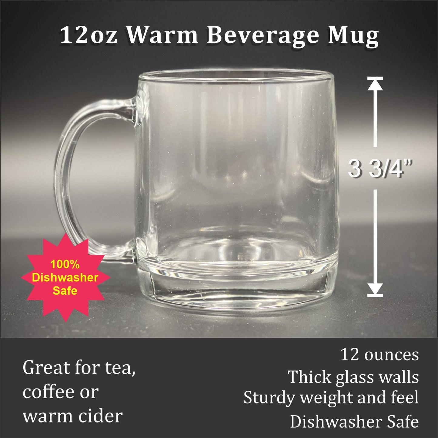 Get a Quote 12 oz Glass Handled Coffee Mug