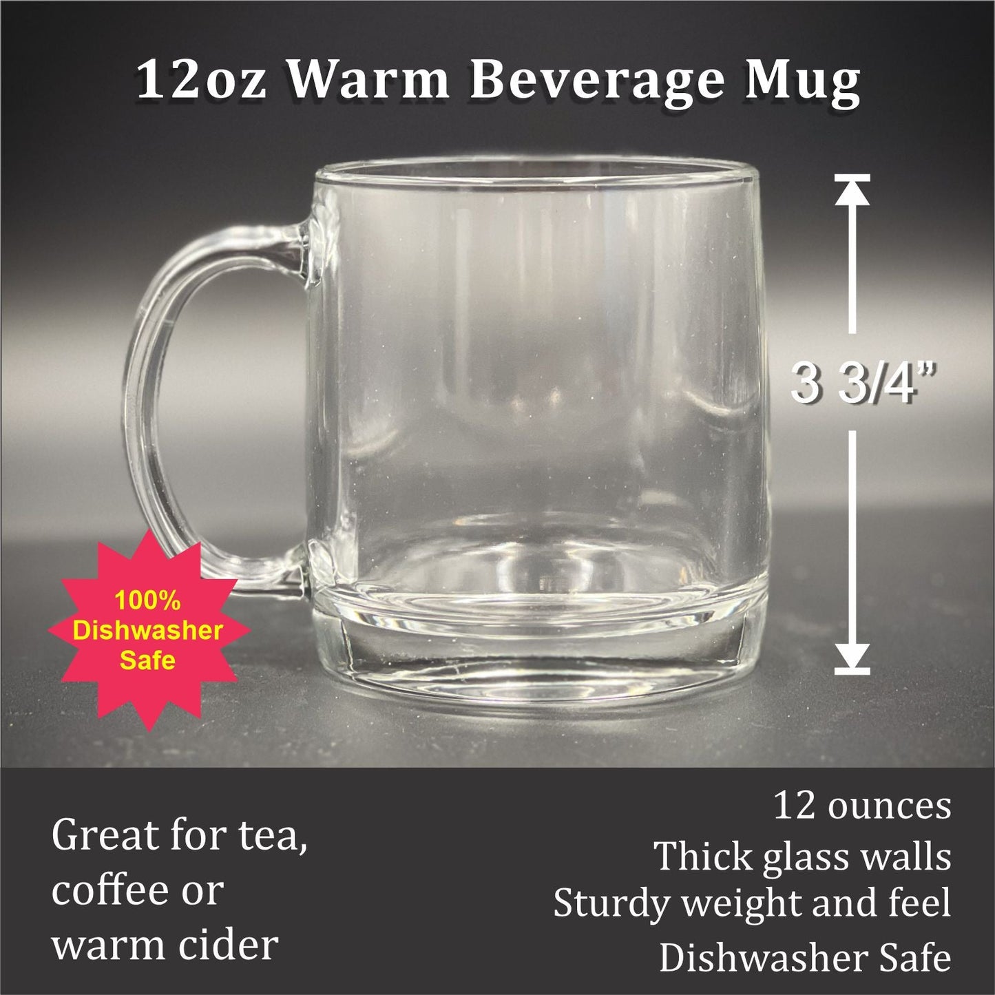 Trees 12 oz Glass Handled Coffee Mug