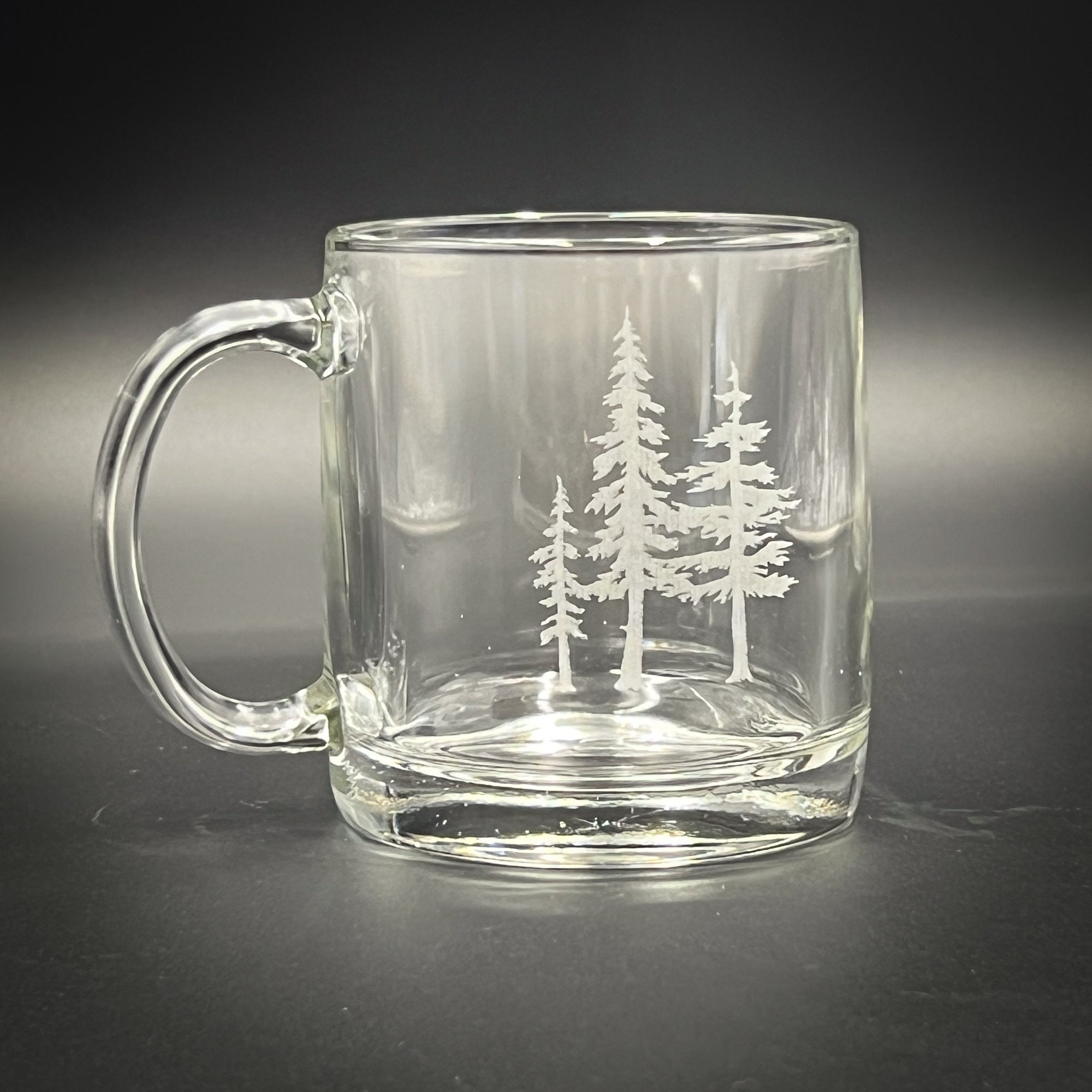 3 Trees 12 oz Glass Handled Coffee Mug