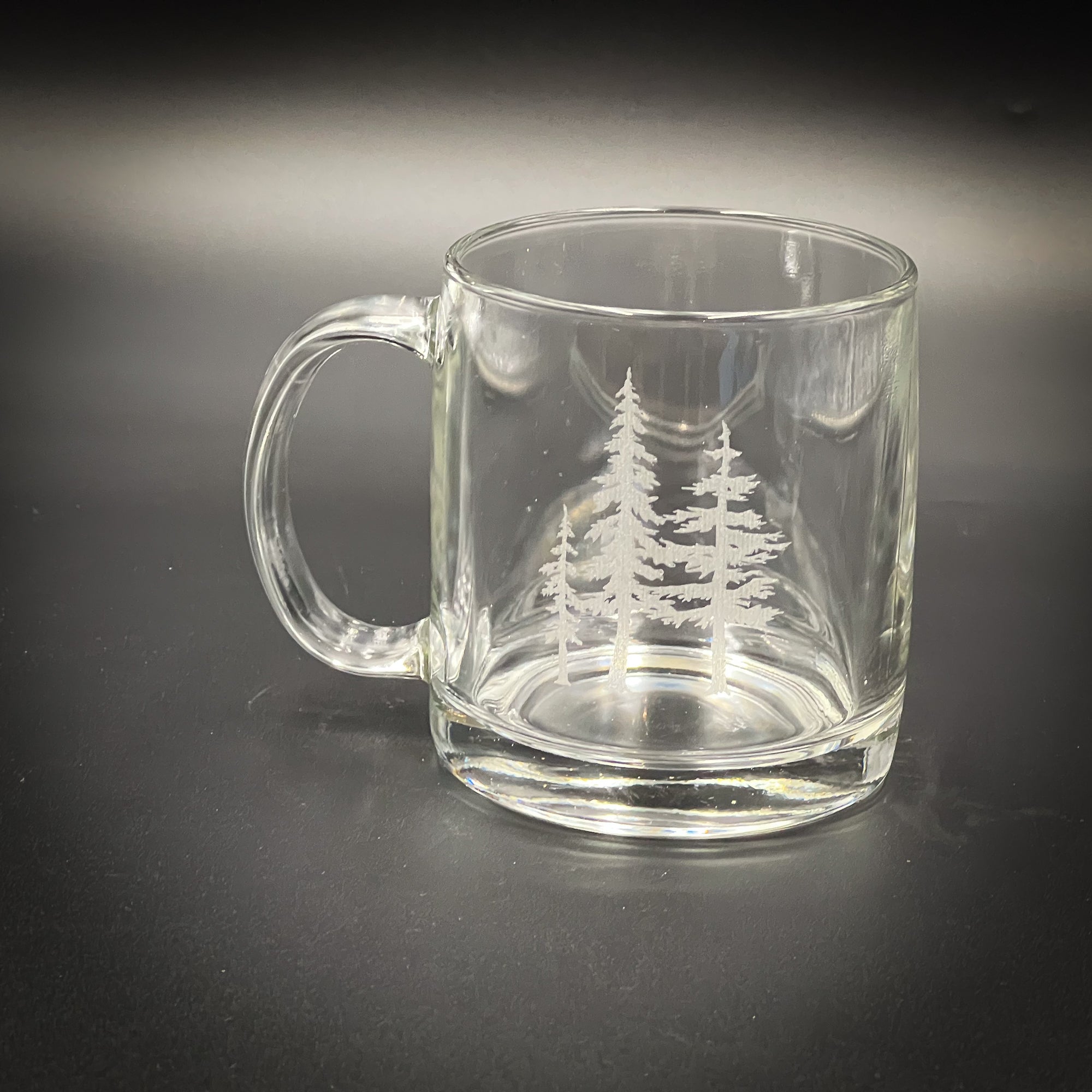 3 Trees 12 oz Glass Handled Coffee Mug