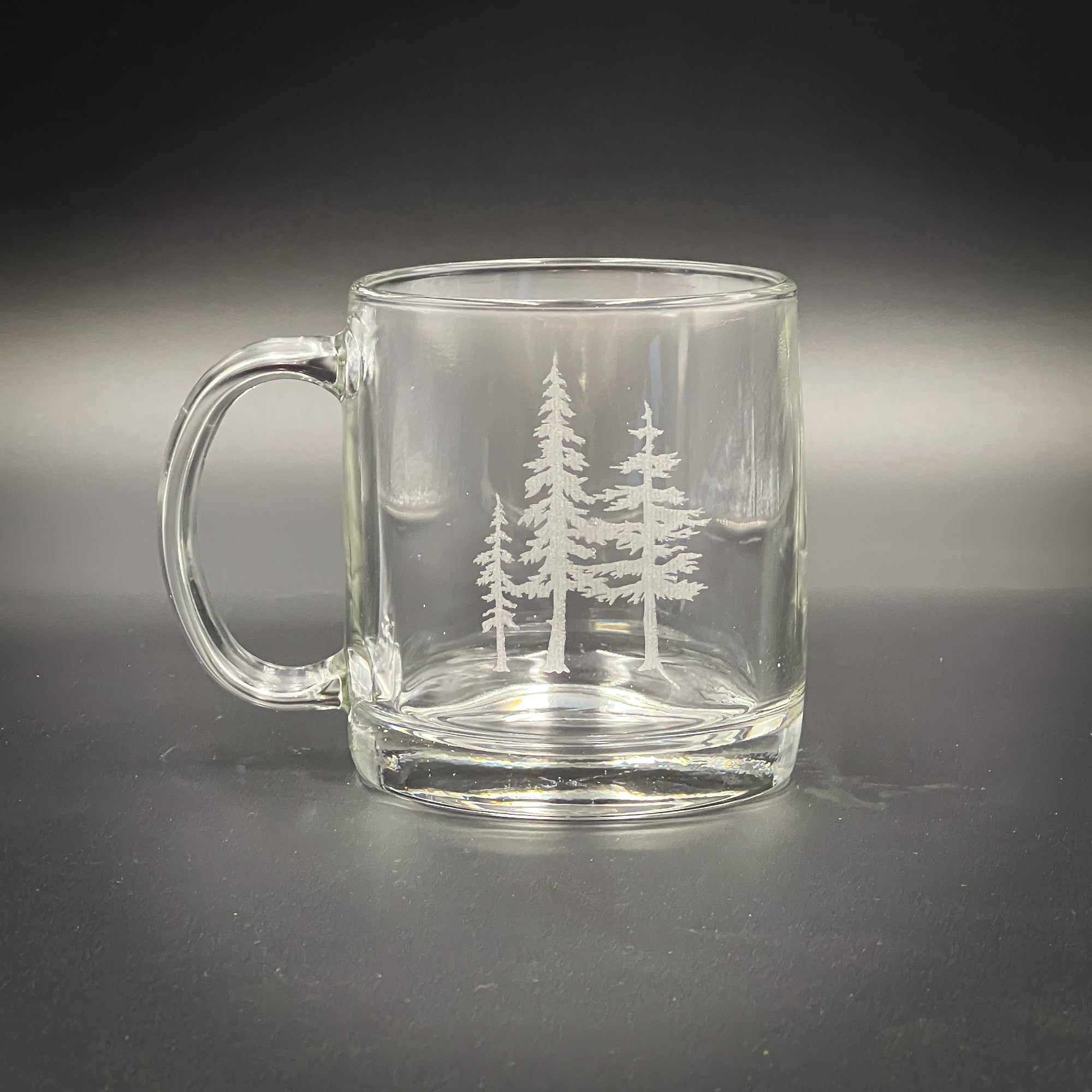 3 Trees 12 oz Glass Handled Coffee Mug